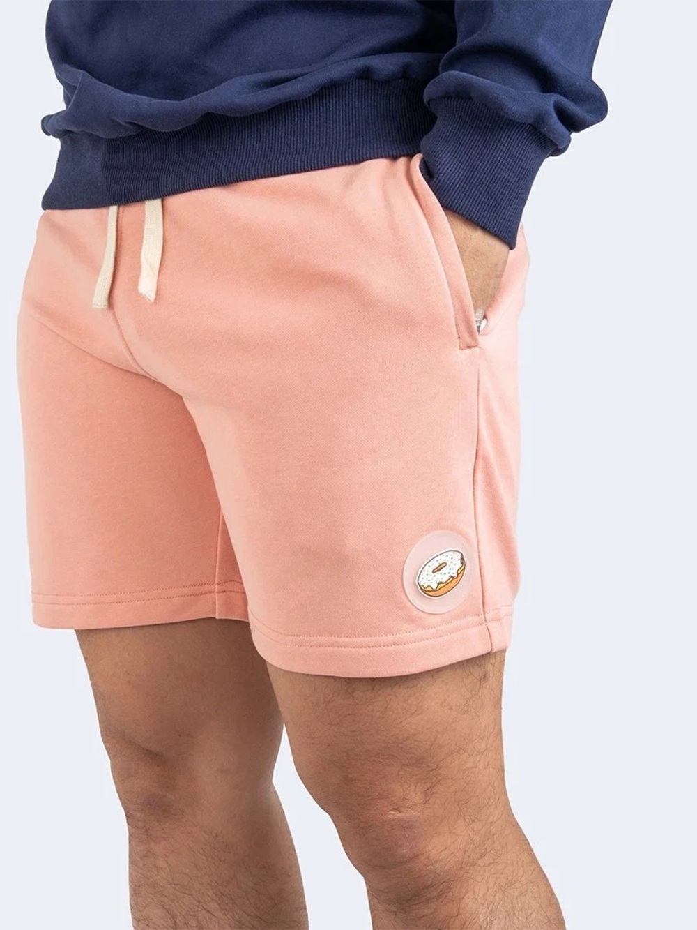 Eubi Donut Lounge Shorts Pink French Terry Cotton Zip Pocket L Casual Lounge
